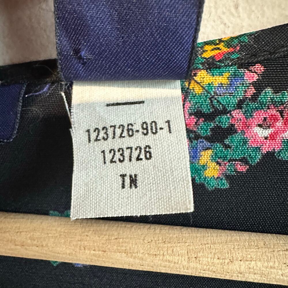 Vintage Gap 90s Grunge Dainty Floral Button Front Maxi Dress Black M - Picture 4 of 11